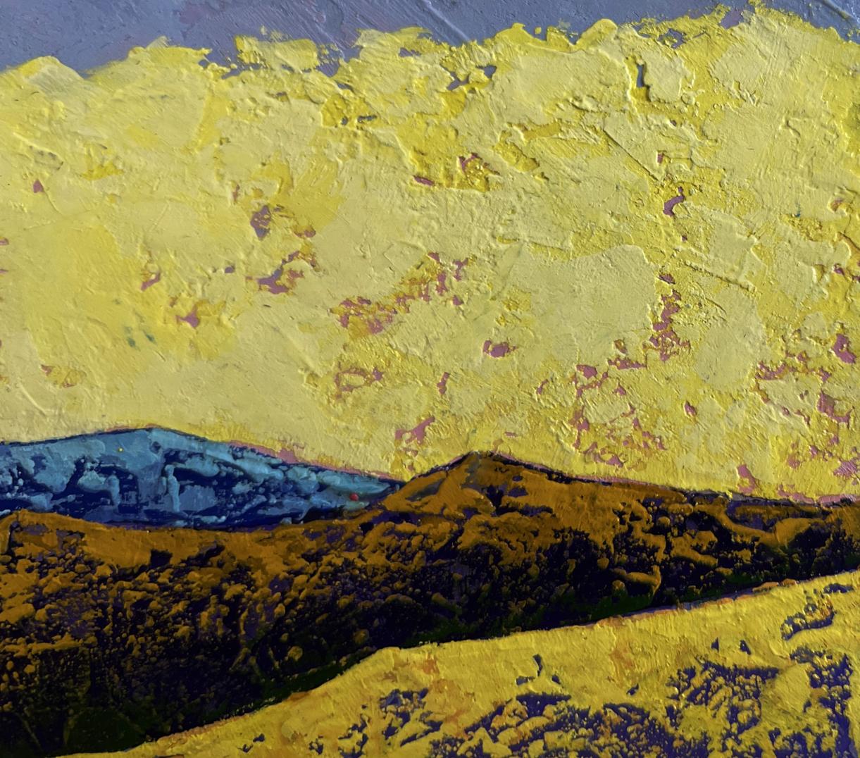 Oil painting Hiking in the mountains in the evening by V. Zadorozhnya