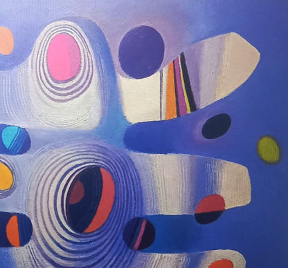 Oil painting Colored stones by Alexander Strashevich with swirling blue accents