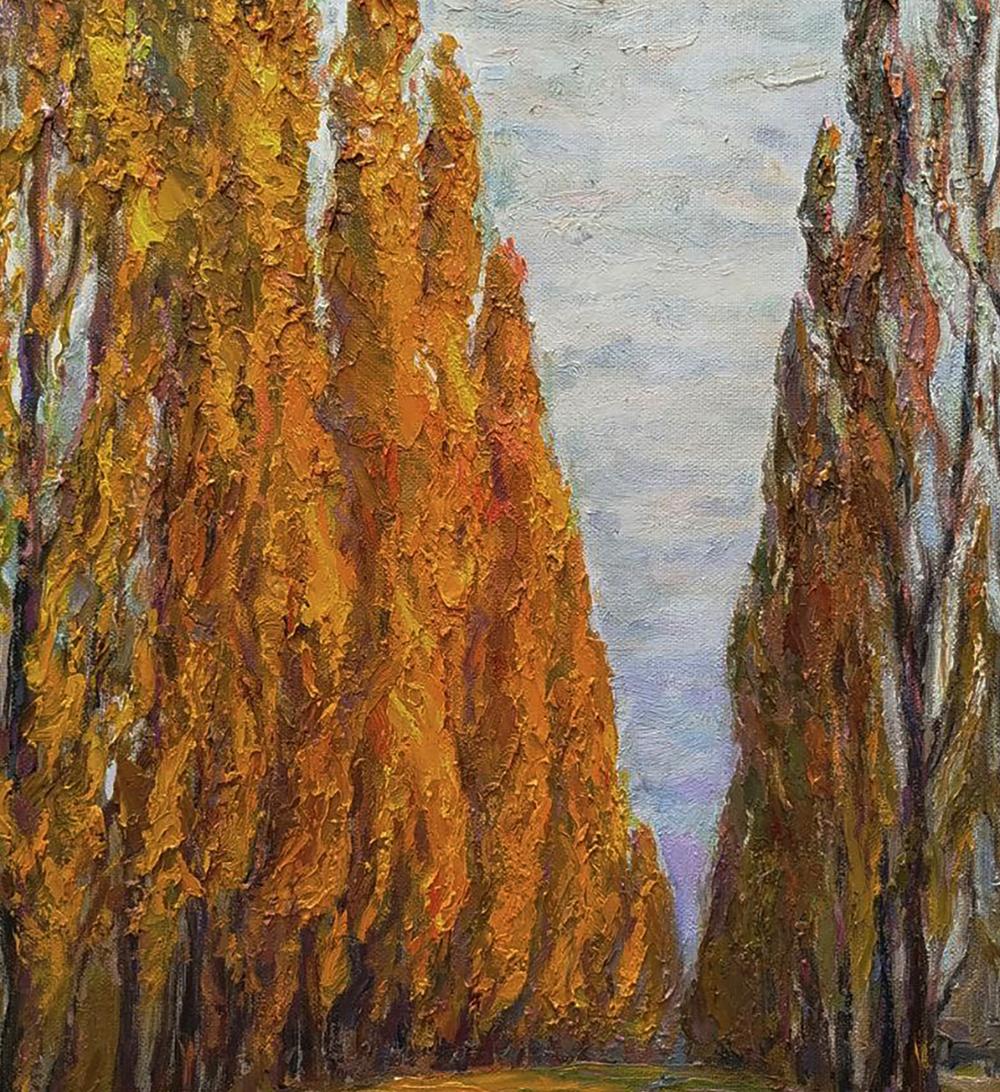 Oil painting Autumn alley of the park by Leonid Pavlenko