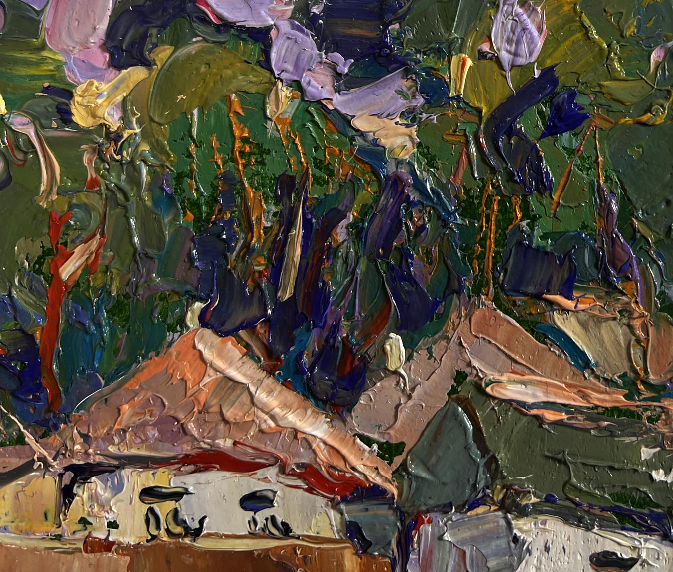 Vibrant impressionist oil painting On the edge of the village by Oleksiy Ivanyuk