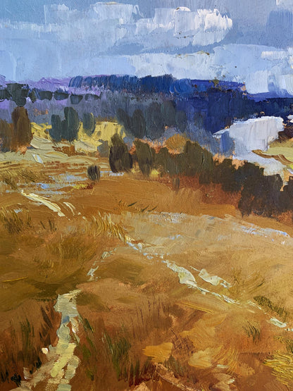 Impressionistic oil painting The river flows into the distance by Yuriy Suprunchuk