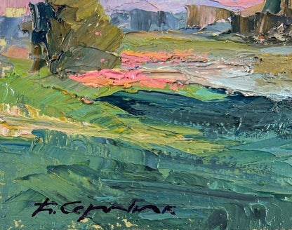 Oil painting A quiet night passes among the grasses by Boris Serdyuk