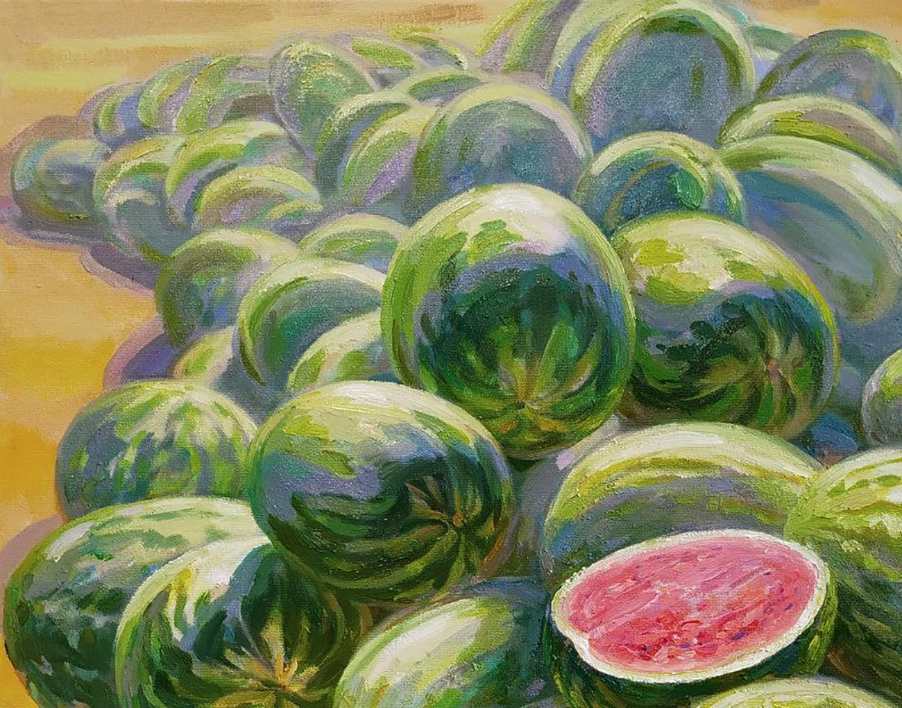Oil painting Watermelon harvest Leonid Pavlenko
