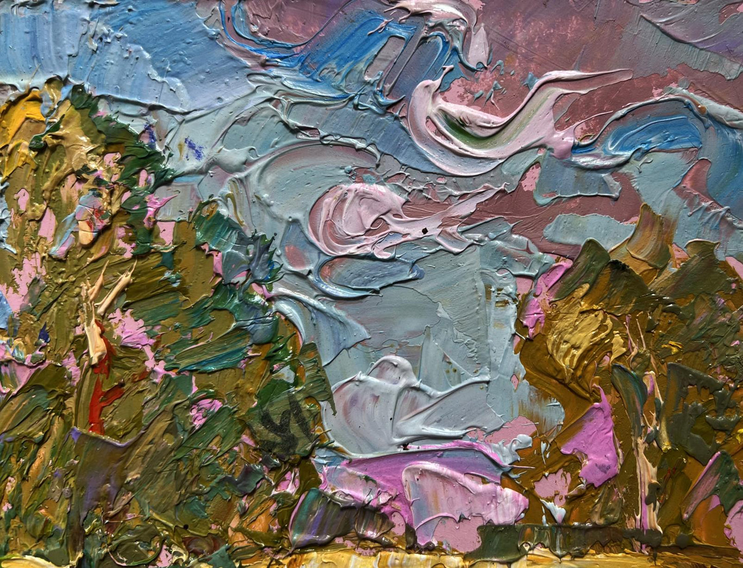 Vibrant impasto oil painting Relaxation on a summer river by Oleksiy Ivanyuk