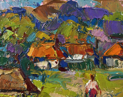 Vibrant impressionist oil painting Earth awakens to new life by Oksana Ivanyuk