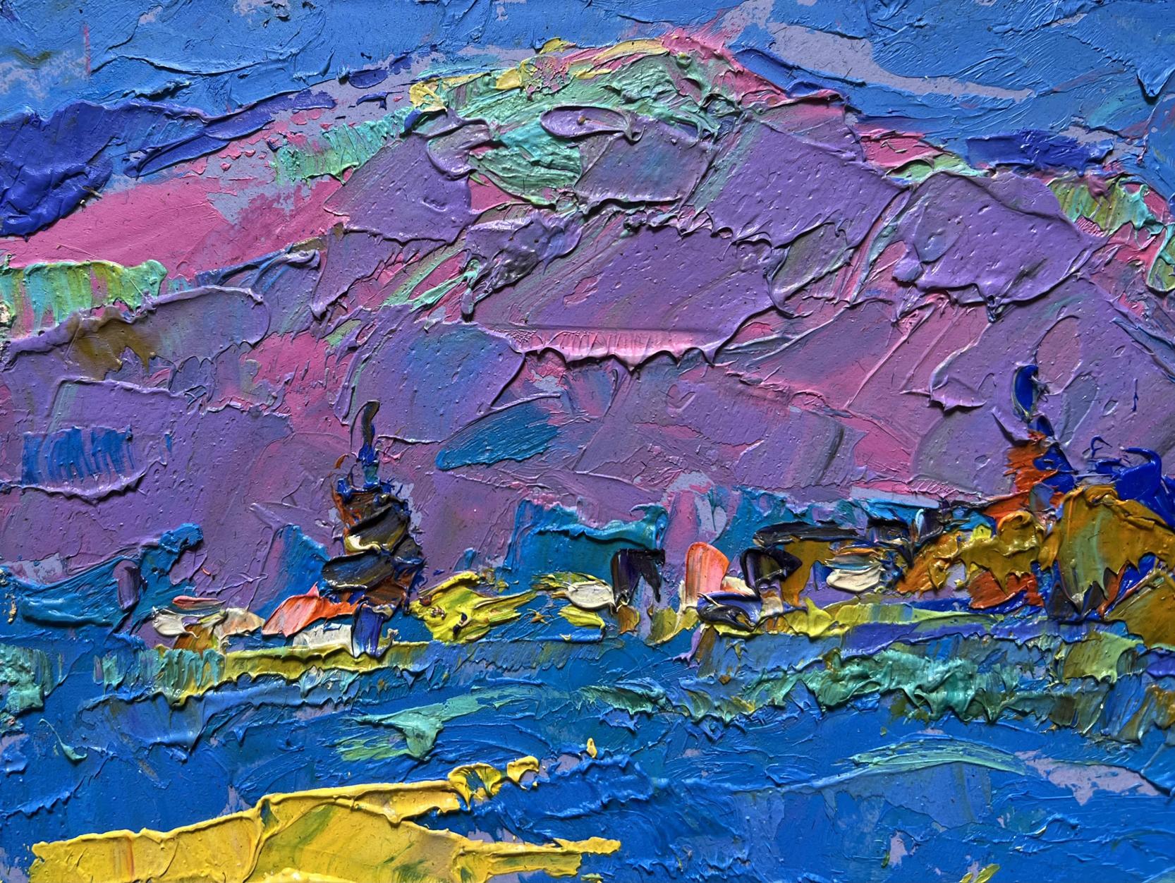 Oil painting Twilight in the Mountains by Oleksiy Ivanyuk vibrant abstract
