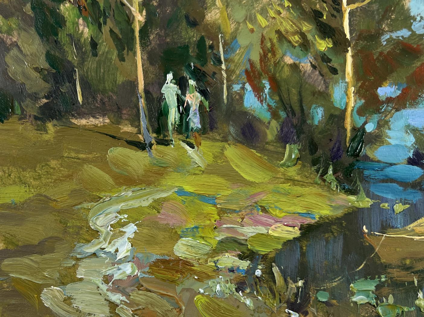 Impressionistic forest oil painting Together in Nature by Yuriy Suprunchuk