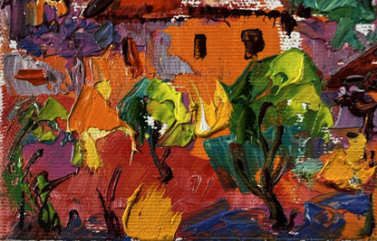 Vibrant impressionist oil painting Summer village at night by Oleksiy Ivanyuk