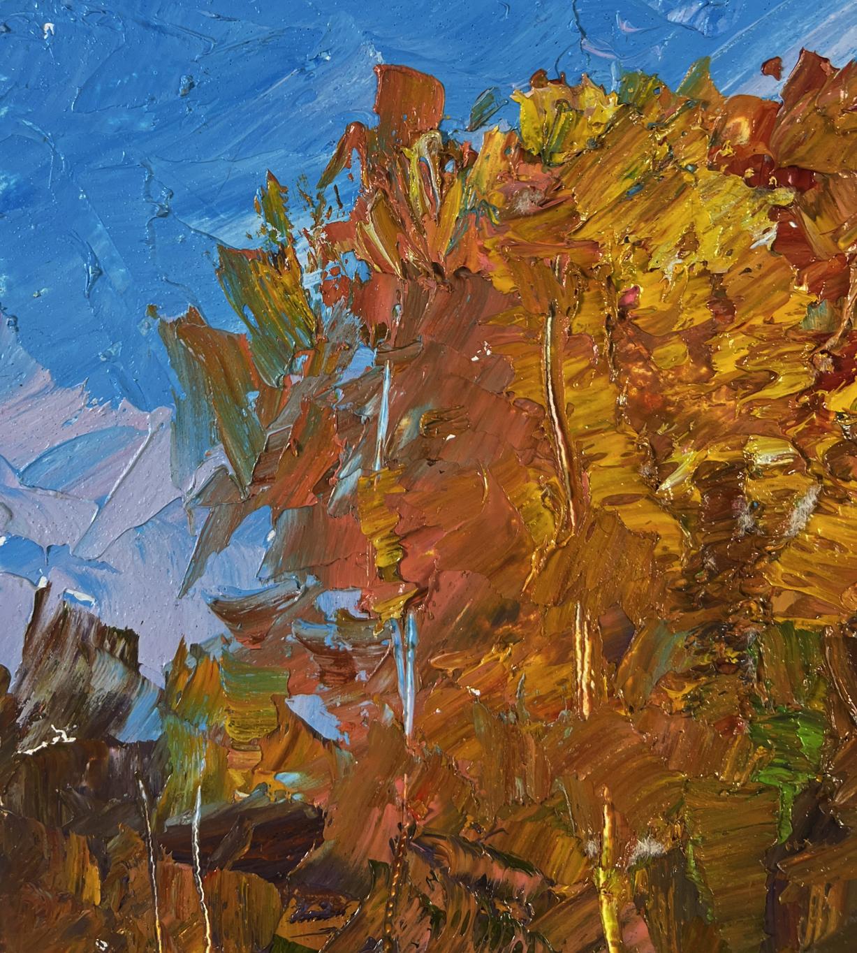 Oil painting Autumn Silence on the Road by Boris Serdyuk