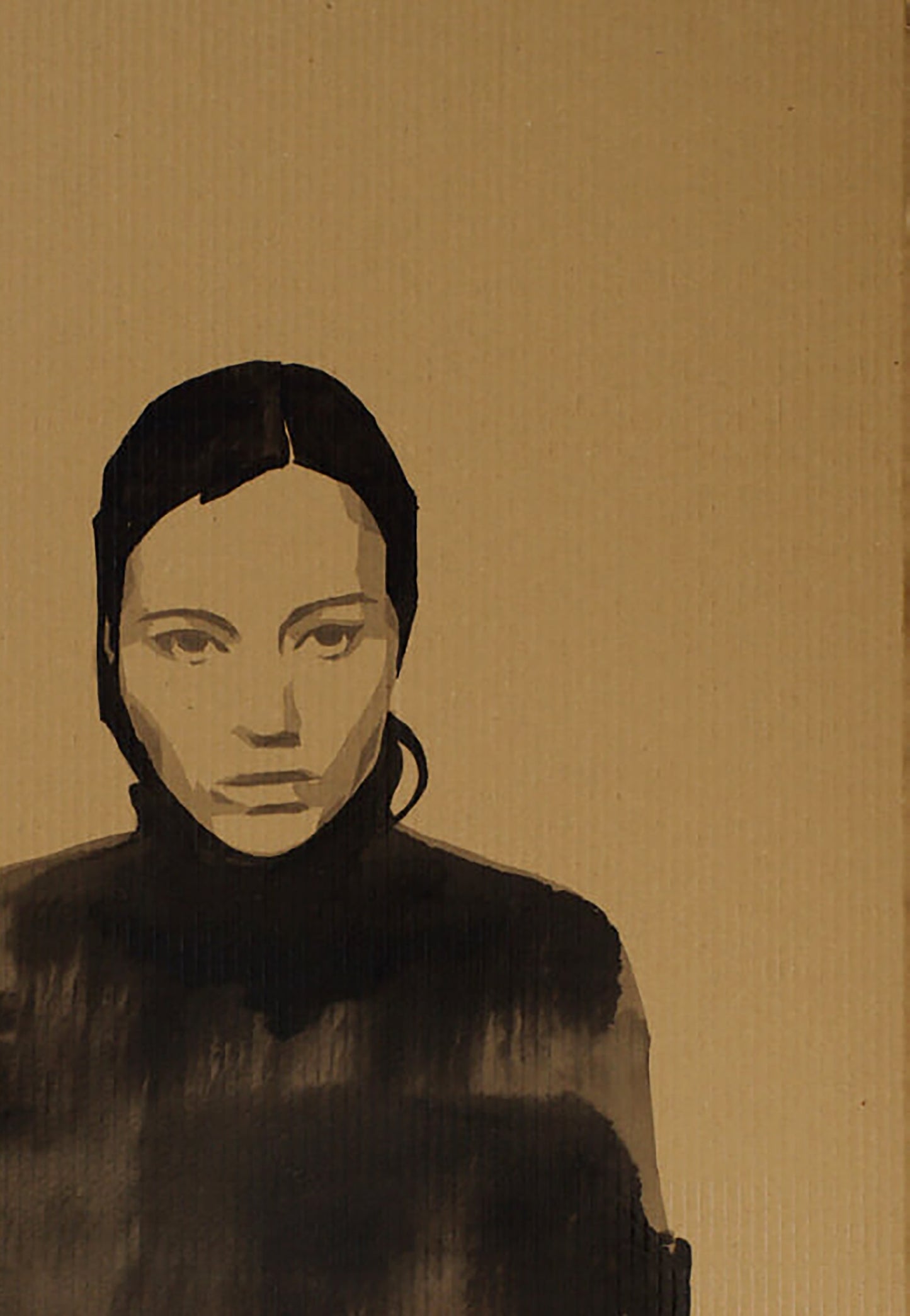 Stylized sepia portrait of woman by Dima Filatov, Trust acrylic painting