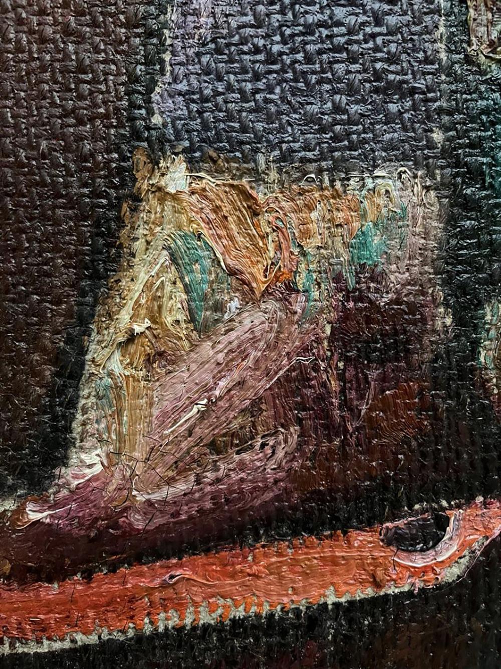 Oil painting Still life with a pipe by Oleksandr Andreev, impasto earthy tones