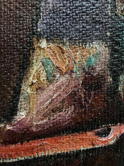 Oil painting Still life with a pipe by Oleksandr Andreev, impasto earthy tones