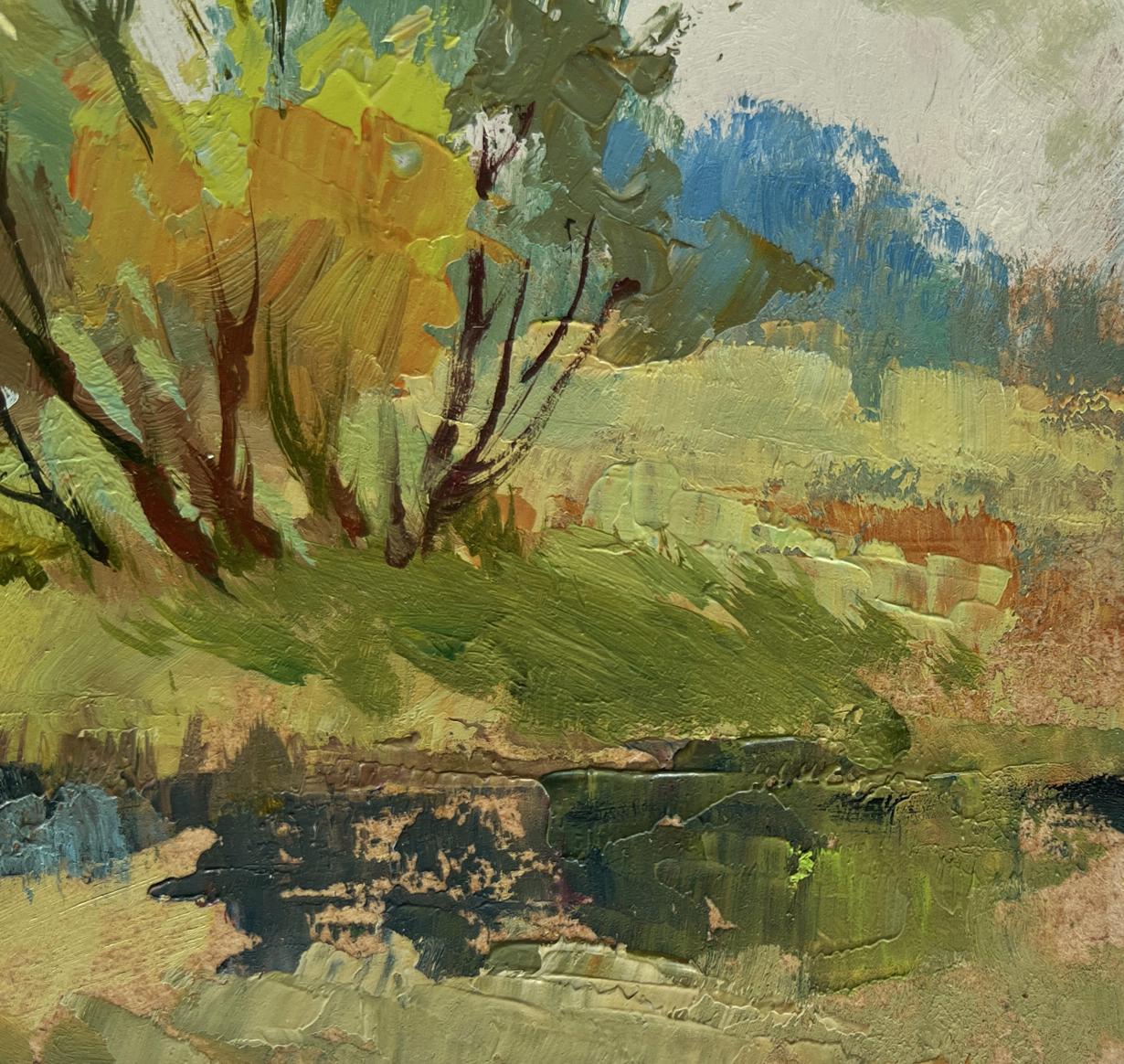 Impasto textured oil painting At the village church by Yuriy Suprunchuk