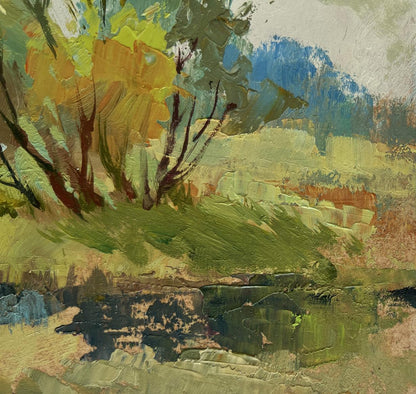 Impasto textured oil painting At the village church by Yuriy Suprunchuk