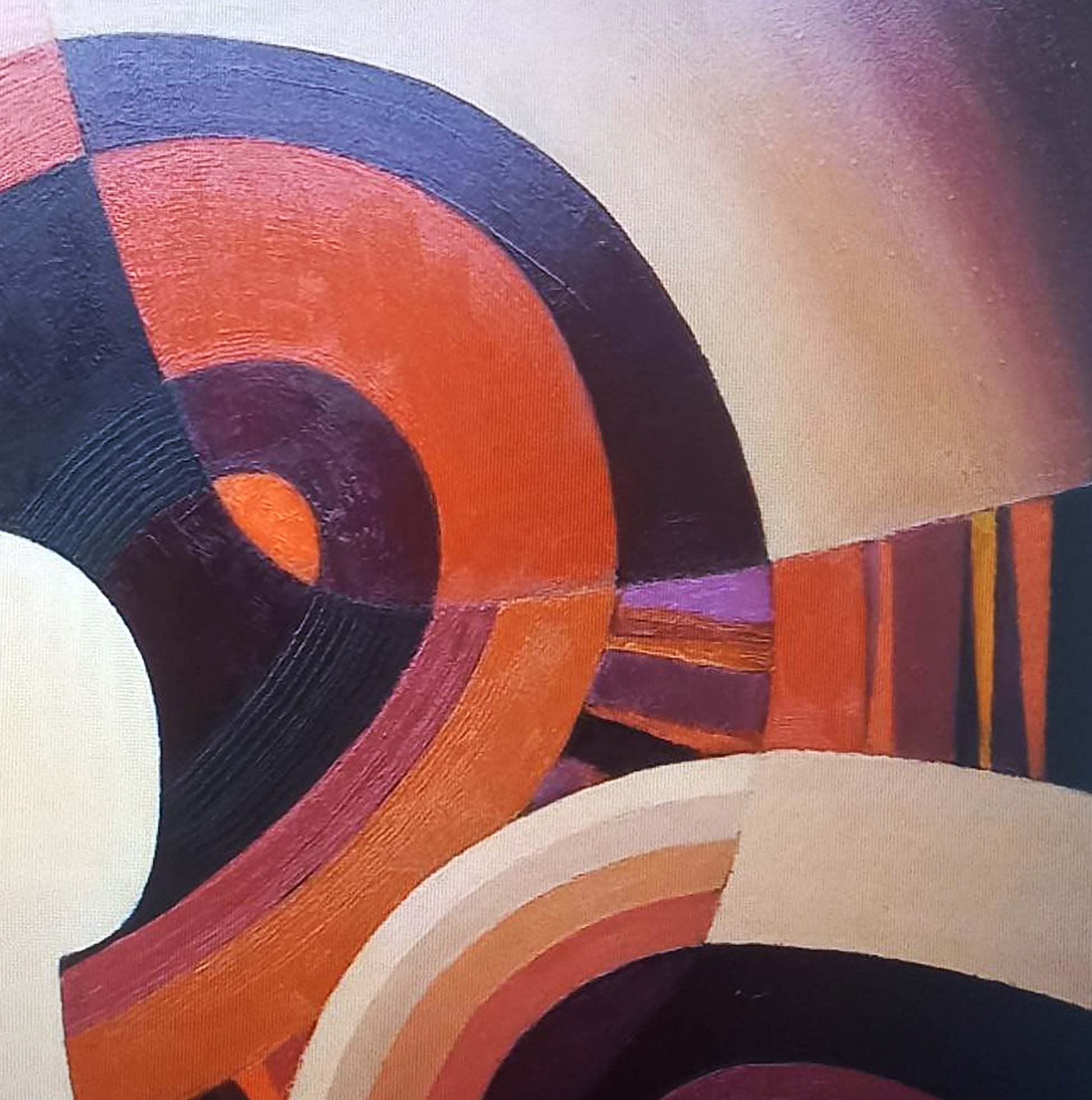 Oil painting Red still life by Alexander Strashevich with bold concentric circles