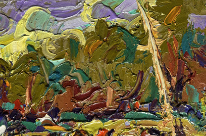 Oil painting For a walk in the field by Oleksiy Ivanyuk vibrant textured artwork
