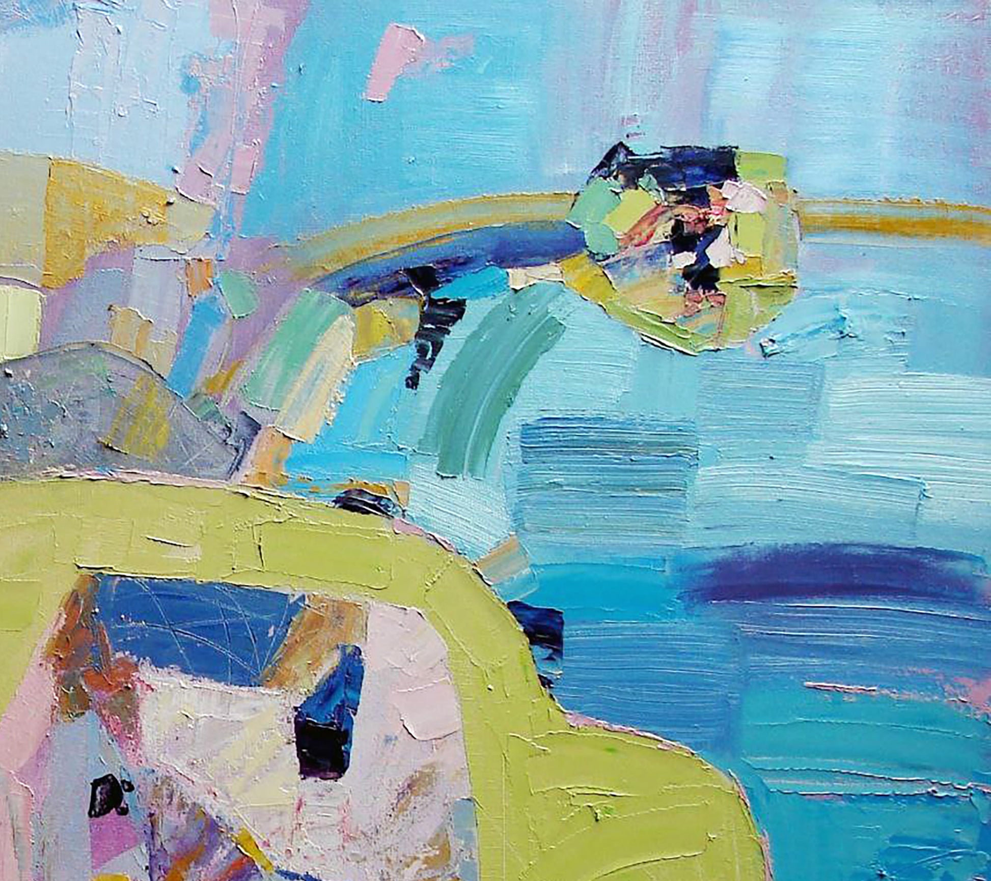 Oil painting Premonition of spring by Tatyana Shulyak in vibrant blues