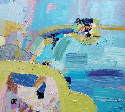 Oil painting Premonition of spring by Tatyana Shulyak in vibrant blues