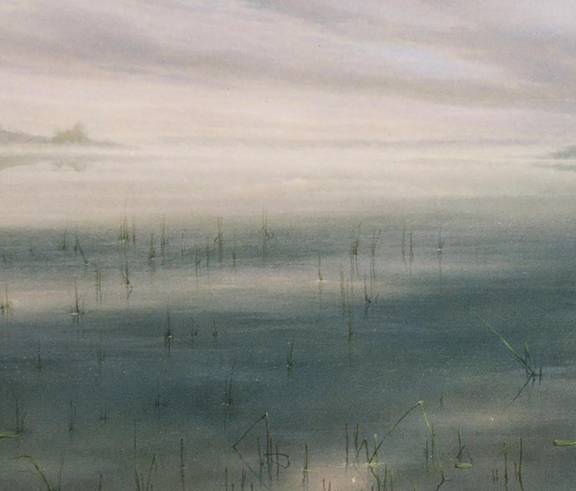 Oil painting Foggy morning by the river by Vasily Korkishko