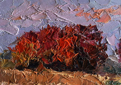 Oil painting Crimson Autumn in the Forest by Boris Serdyuk