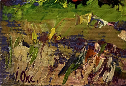 Oil painting Summer nature by Oksana Ivanyuk, textured impasto landscape