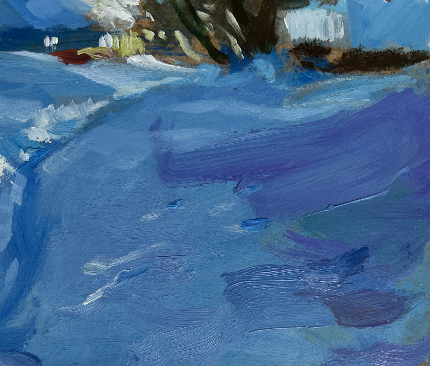 Textured impressionistic oil painting Path through the snow by Yuriy Suprunchuk