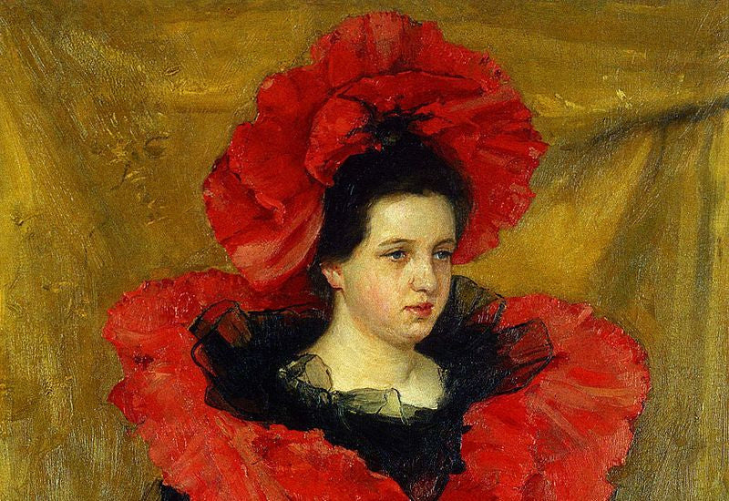 Oleksandr Murashko collectible artwork: woman in red black flamenco dress