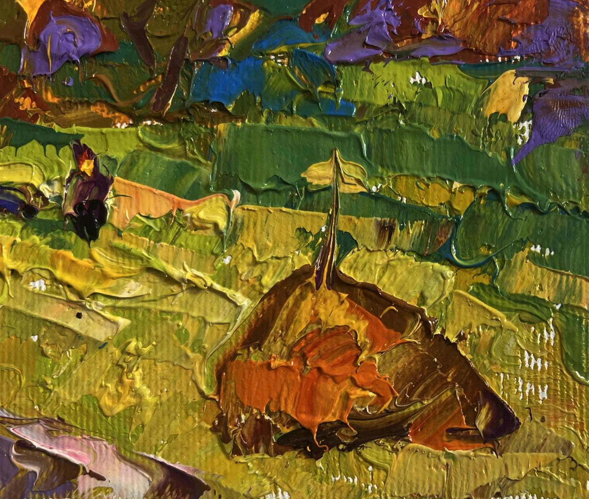 Oil painting The summer sky is burning by Oleksiy Ivanyuk vibrant landscape