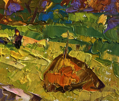 Oil painting The summer sky is burning by Oleksiy Ivanyuk vibrant landscape