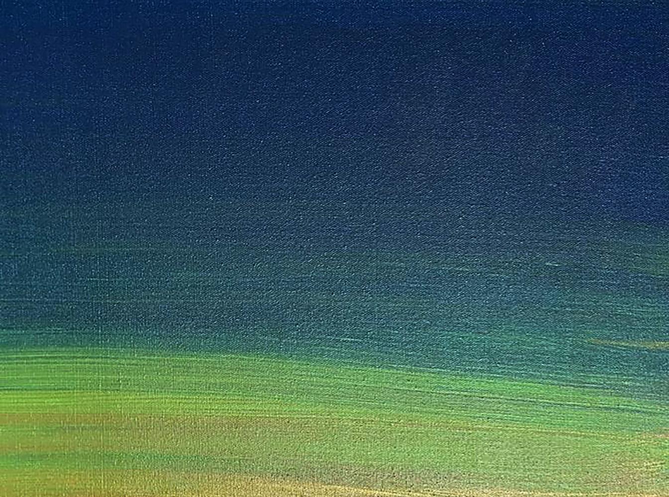 Acrylic painting Calm and focused by Olga Melezhik: navy to green gradient
