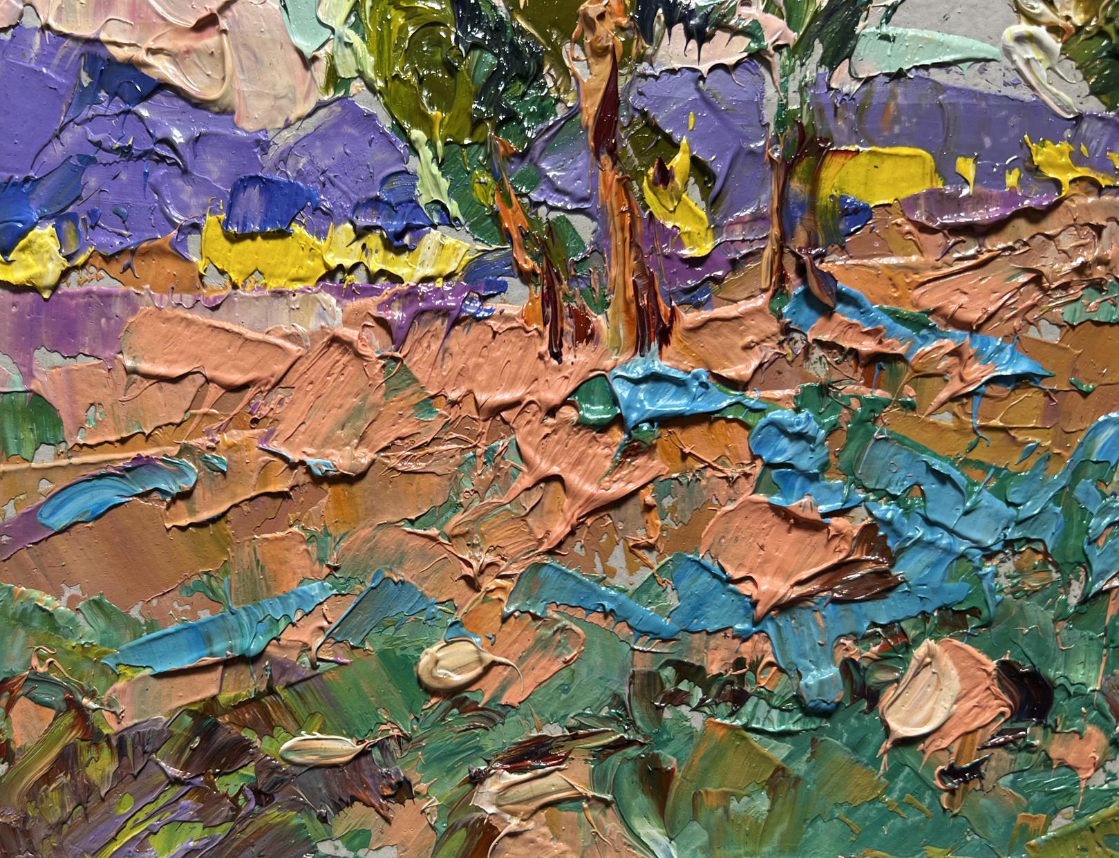 Oil painting In the autumn meadows by Oleksiy Ivanyuk vibrant landscape