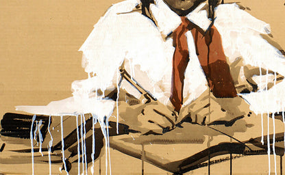 Stylized acrylic painting The last secret by Dima Filatov with paint drips