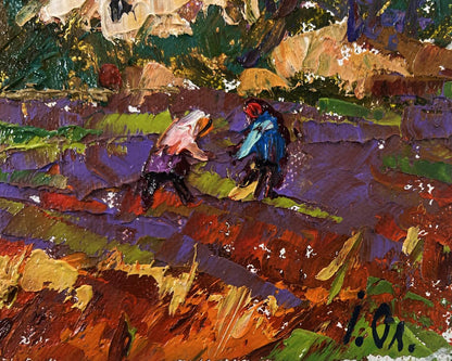 Vibrant impressionist oil painting Spring evening in the light of the sky by Oleksiy Ivanyuk