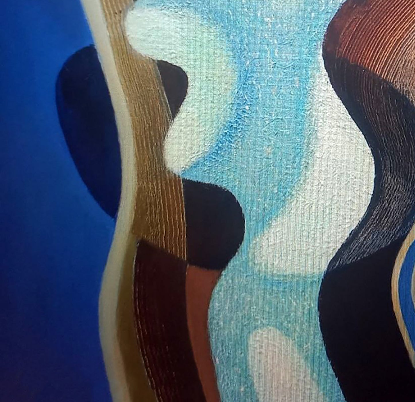 Oil painting Metamorphosis by Alexander Strashevich, textured blue abstract