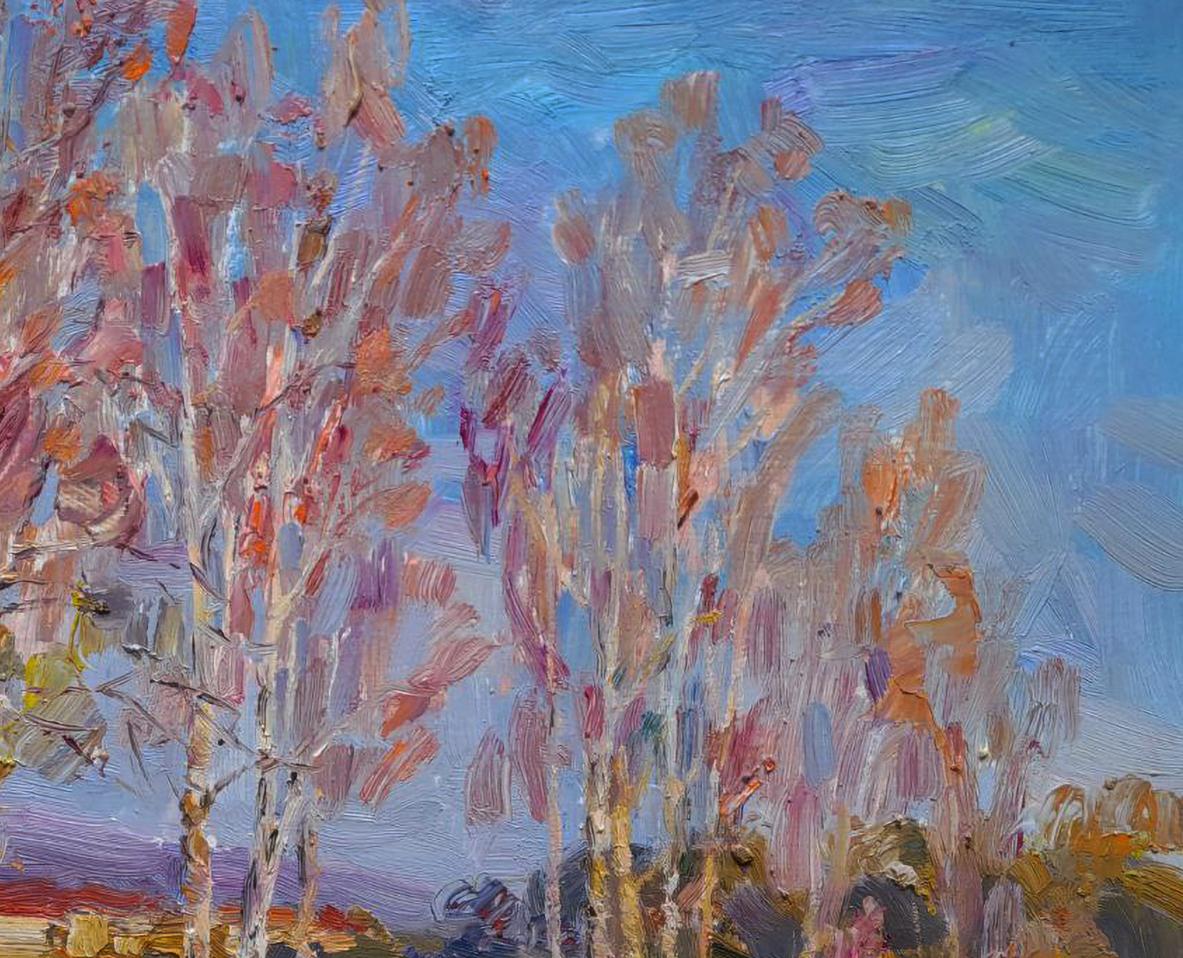 Vibrant impressionist oil painting Whispering Birches by Ivan Kovalenko