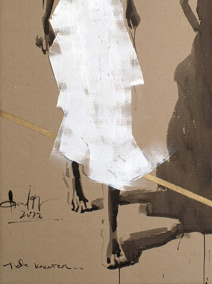 White translucent layered Acrylic painting Shadow by Dima Filatov