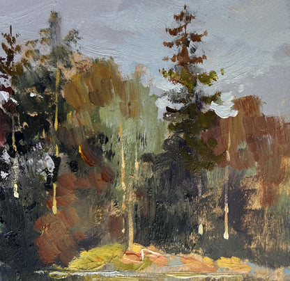 Impressionistic autumn forest oil painting by Yuriy Suprunchuk