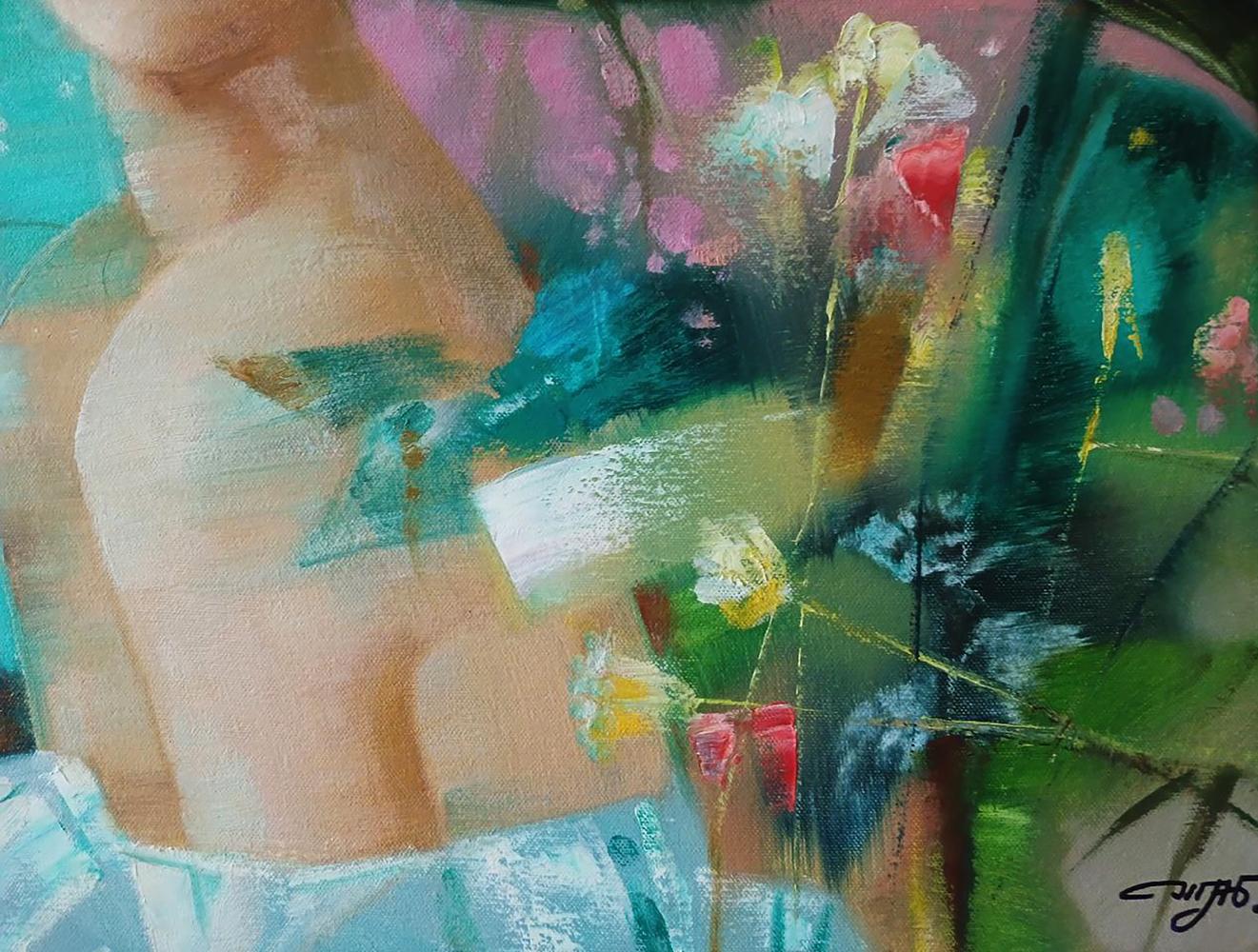 Abstract oil painting The girl is dreaming by Anatoly Tarabanov