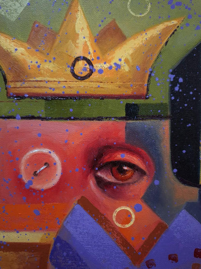 Oil painting Queen colors by Sergiy Voichenko, vibrant abstract face