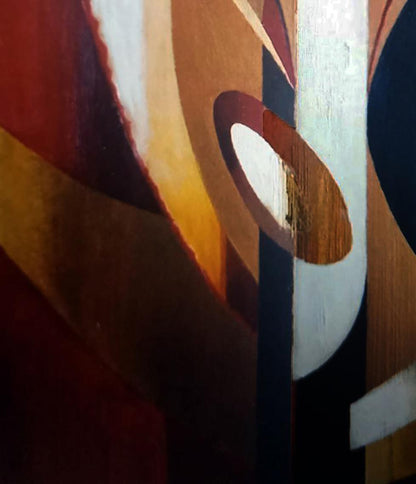 Oil painting Angel by Alexander Strashevich with bold geometric shapes