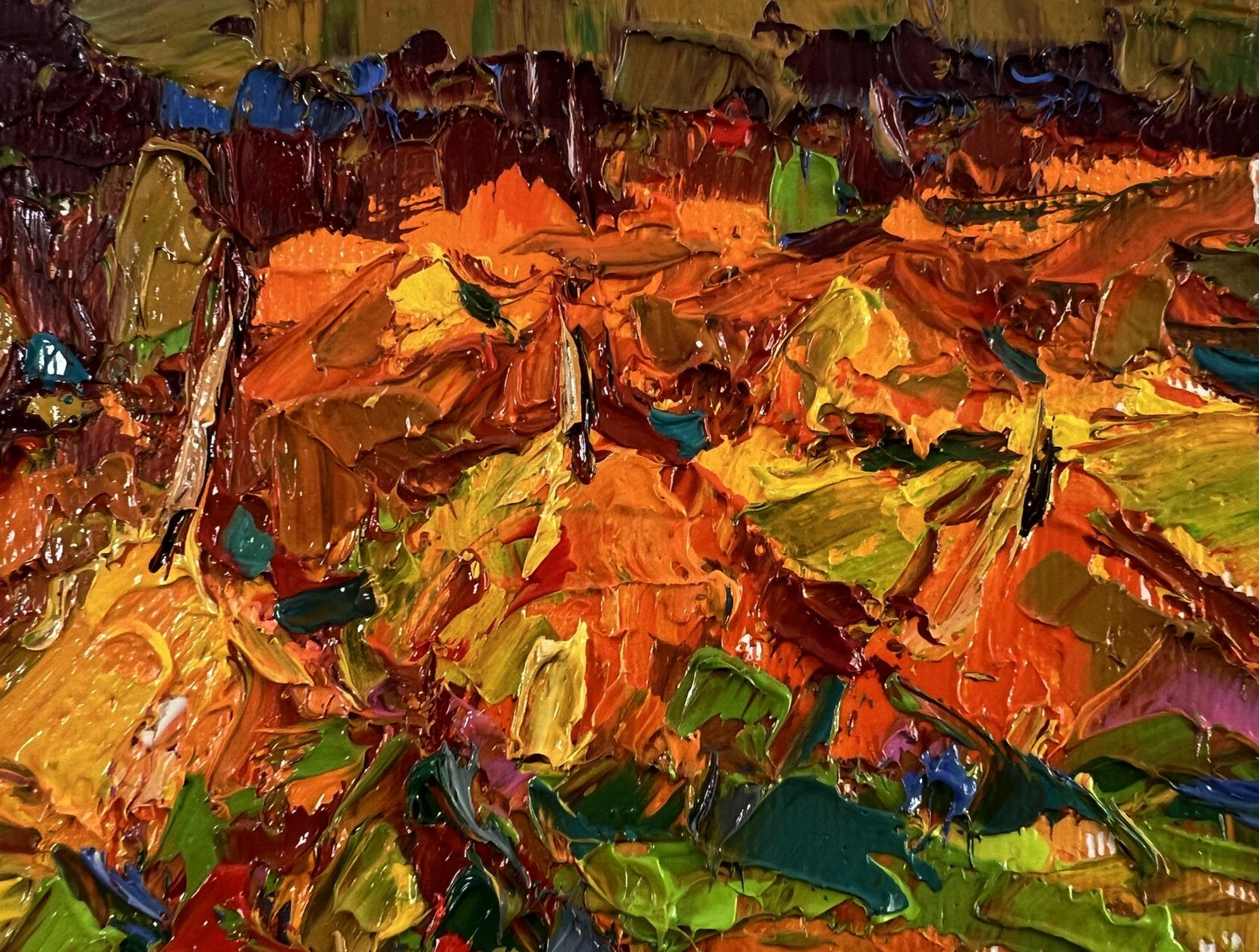 Vibrant impressionist oil painting Evening in the fields by Oleksiy Ivanyuk