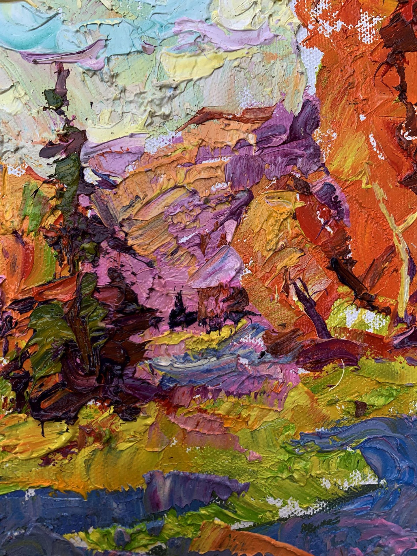 Vibrant impressionist oil painting Sunny autumn day by Ivanyuk Oleksiy