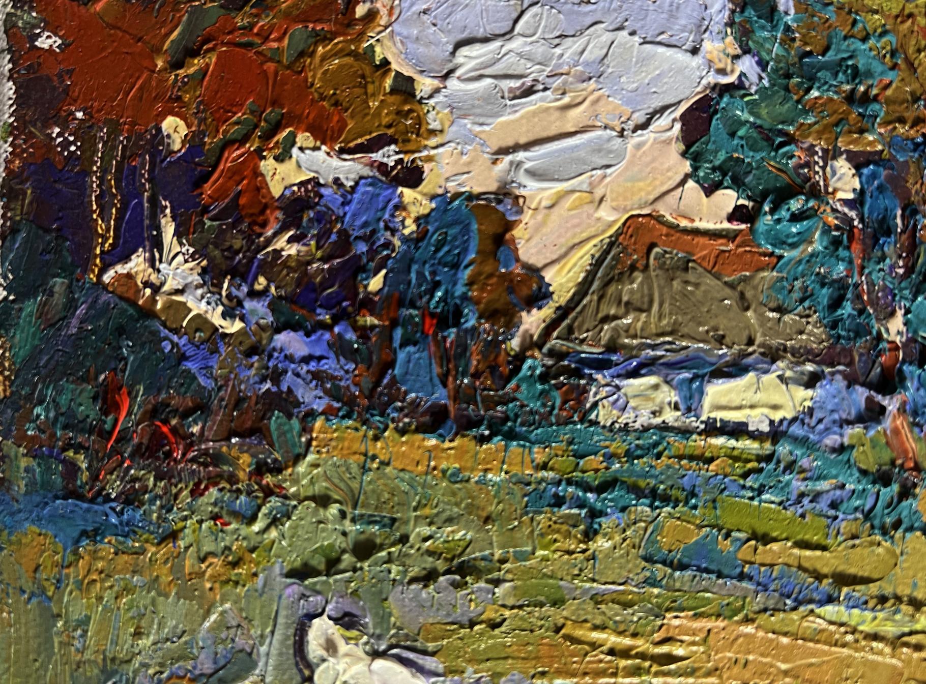 Vibrant impasto oil painting Enjoy the Silence and Nature by Oksana Ivanyuk