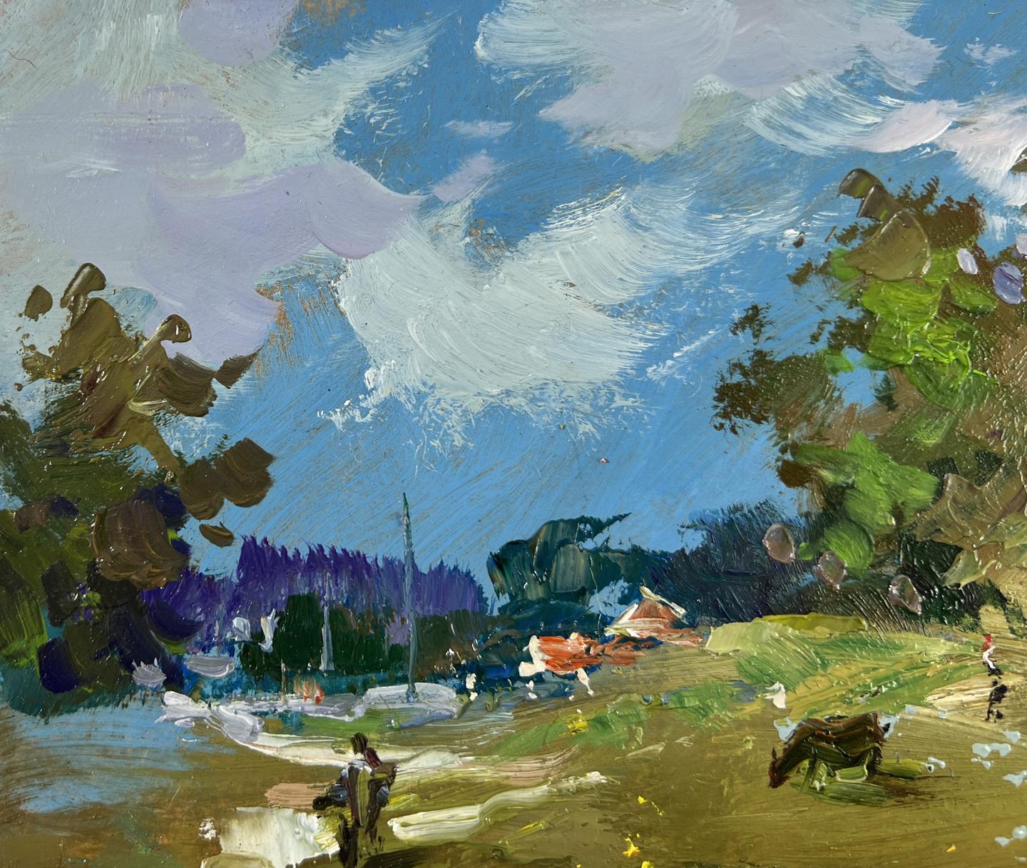 Vibrant impressionist oil painting Afternoon on the pasture by Yuriy Suprunchuk
