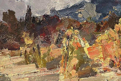 Oil painting expressionism Mountain Nature Landscape Arsen Rustamov