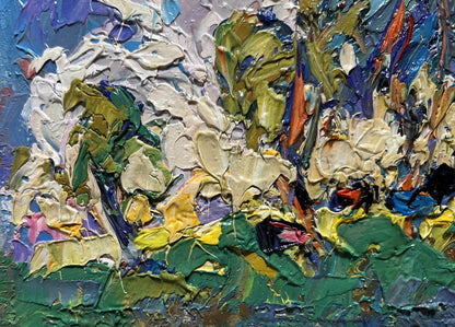 Oil painting Green rustle of grass by Oleksiy Ivanyuk vibrant impasto abstract