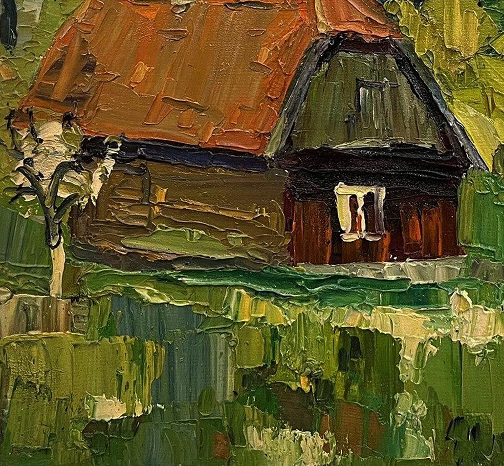 Oil painting rural yard Anatoly Tertychny
