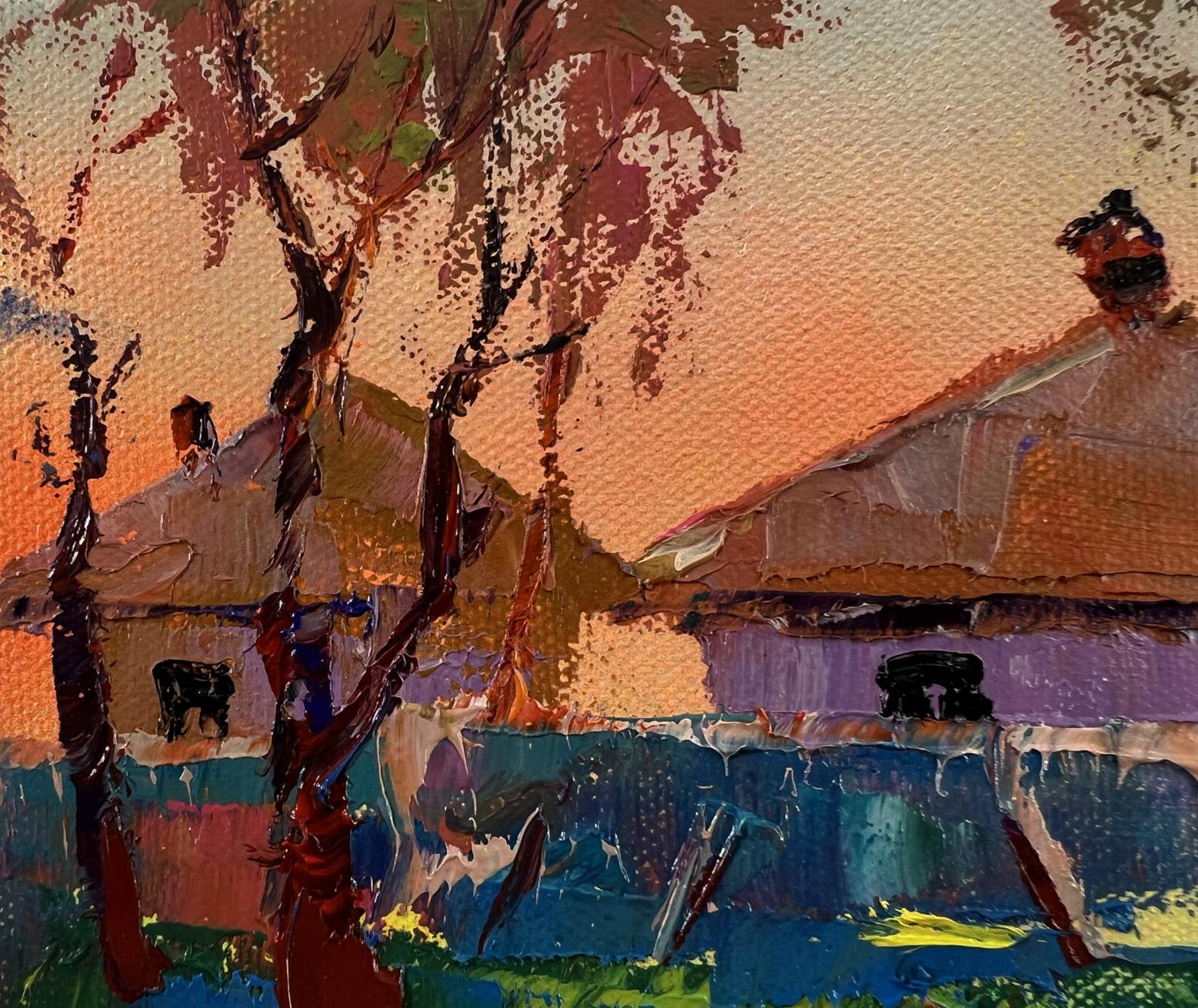 Impressionistic oil painting Village Morning by Oleksiy Ivanyuk