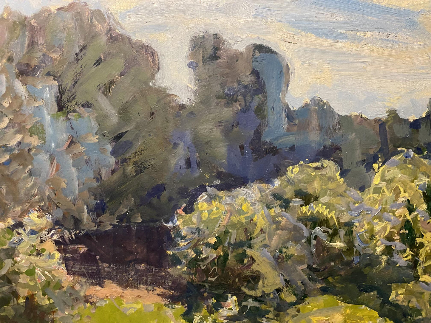 Impressionistic Morning landscape oil painting by Georgy Kolosovsky