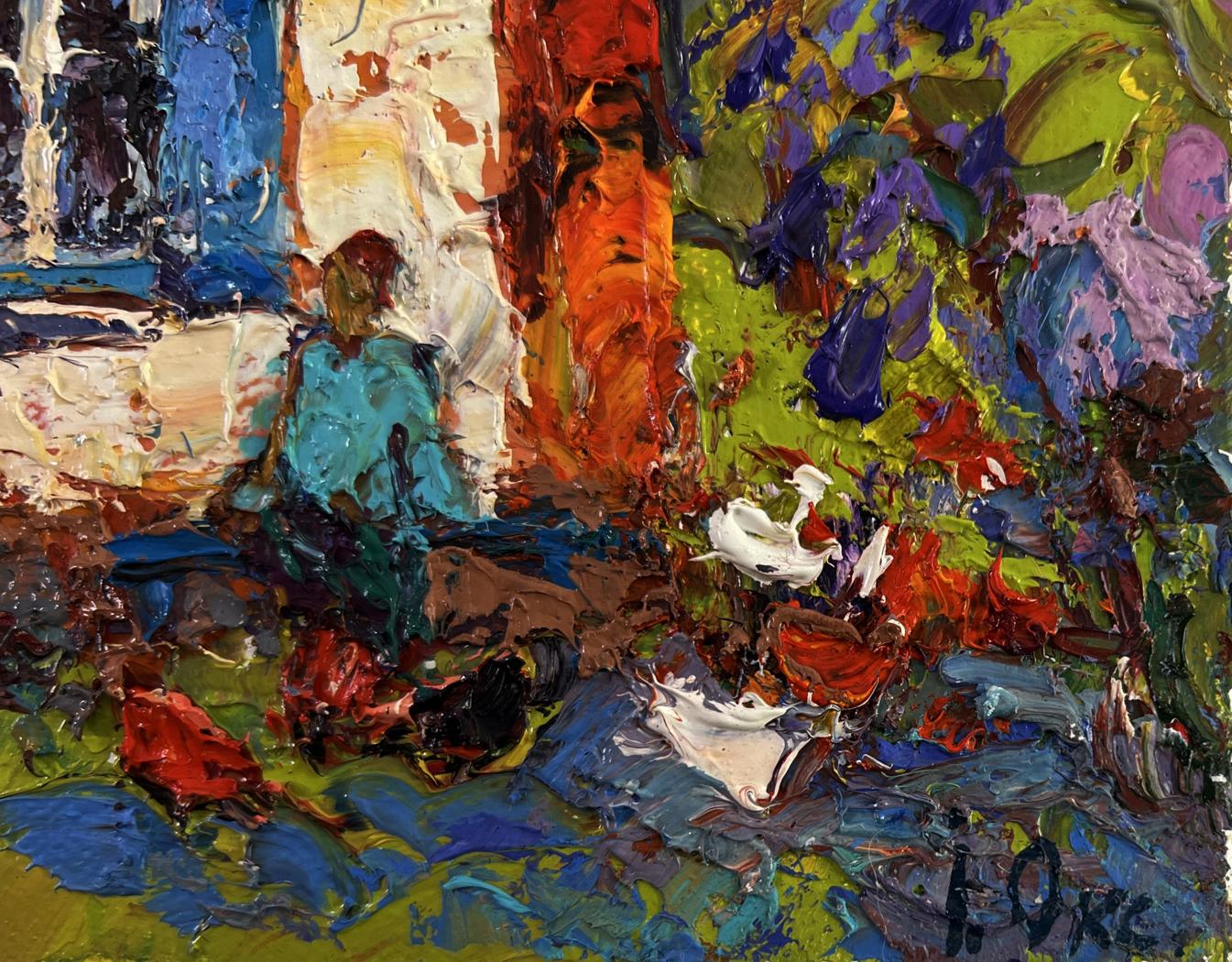 Vibrant impressionist oil painting Warm in every ray and smile by Oksana Ivanyuk